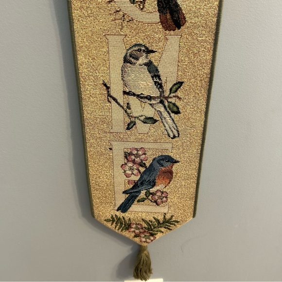 NJ Shumaker Pattan Welcome Wall Hanging Door Tapestry Banner Home Decor Birds - Picture 5 of 7